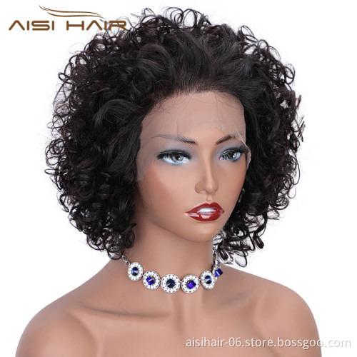 Aisi Hair Brazilian Human Hair Short Pixie Cut Wig Black Lace Front Wig Afro Kinky Curly Lace Front Hair Wigs For Black Women
